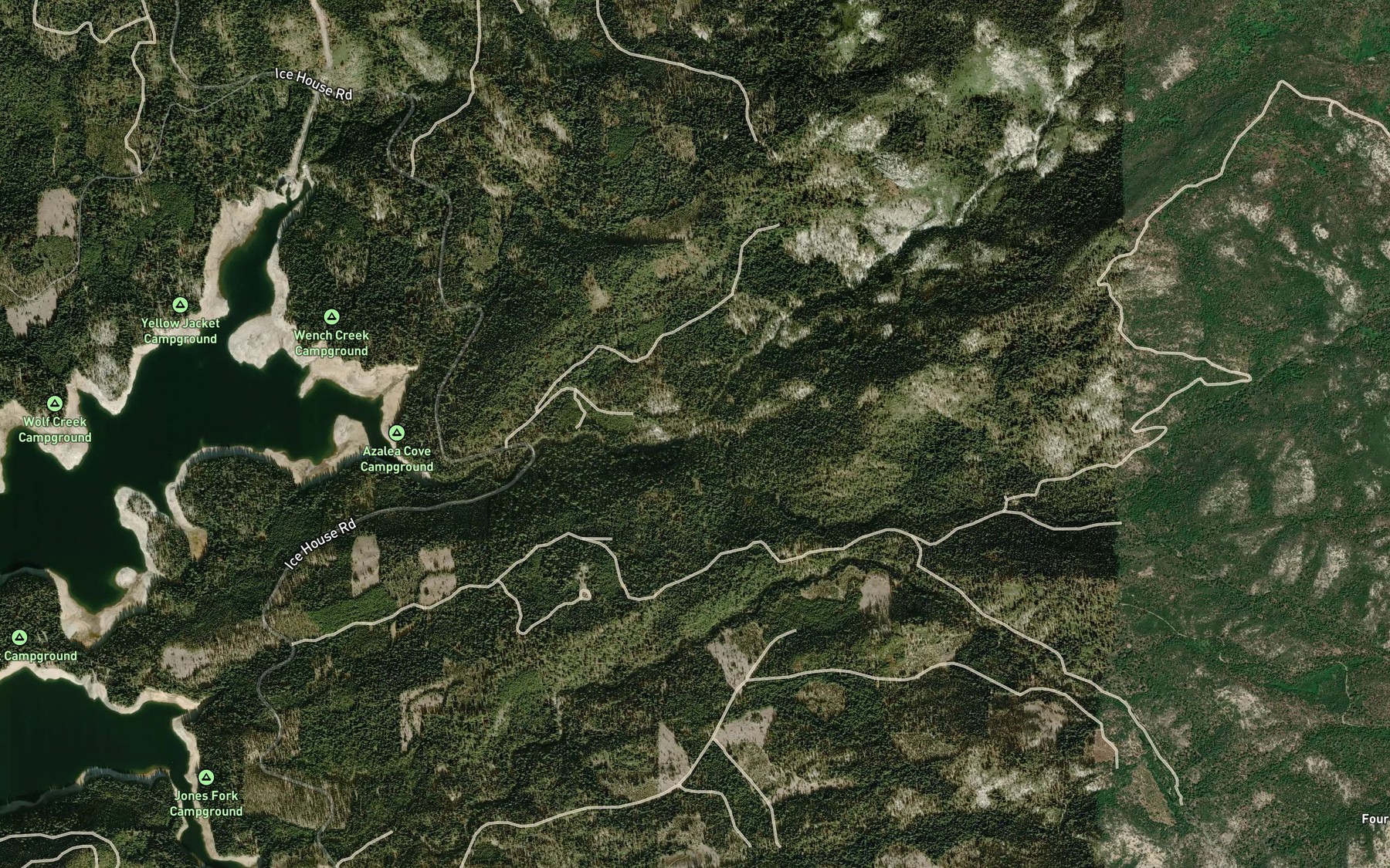 Satellite map of the Bassi Fork