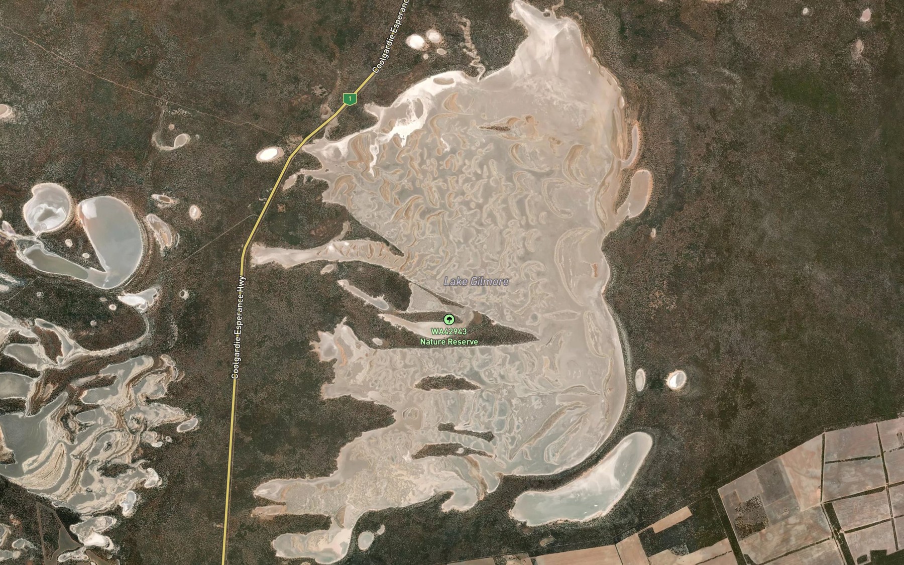 Satellite map of the Lake Gilmore