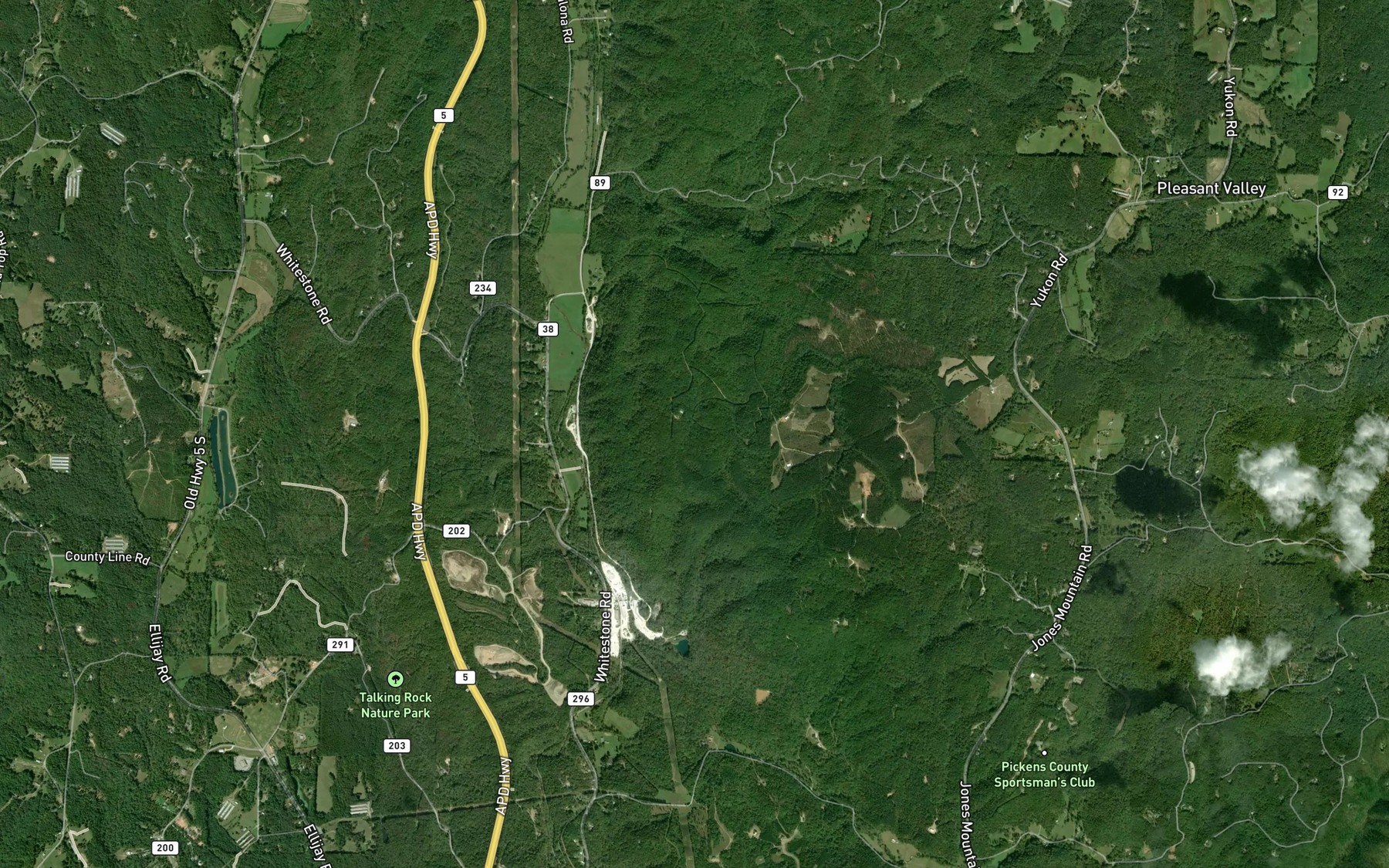 Satellite map of the Nalls Lake
