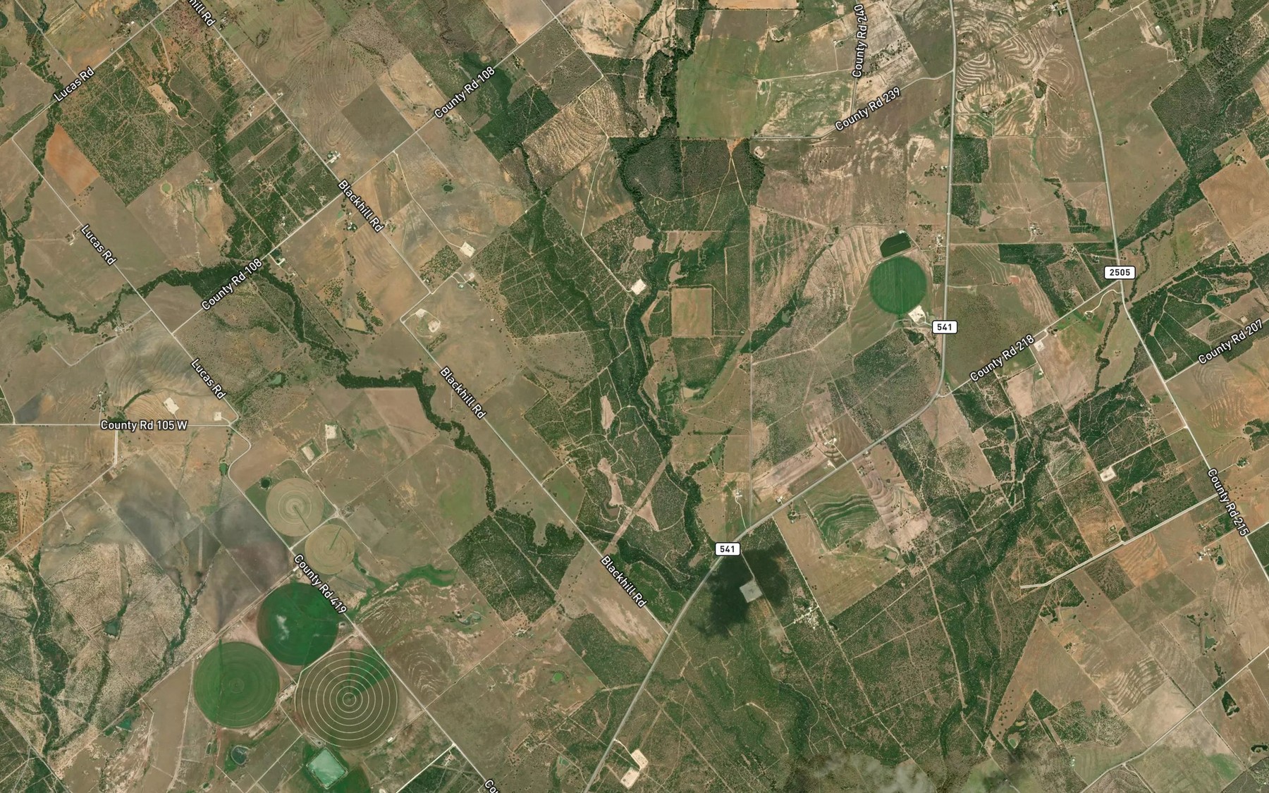 Satellite map of the Prieto Creek