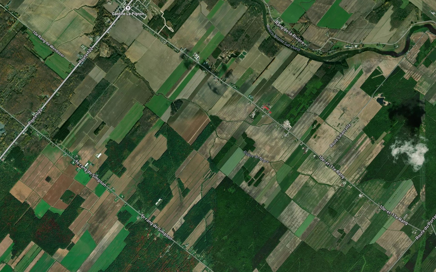Satellite map of the Ruisseau Corriveau