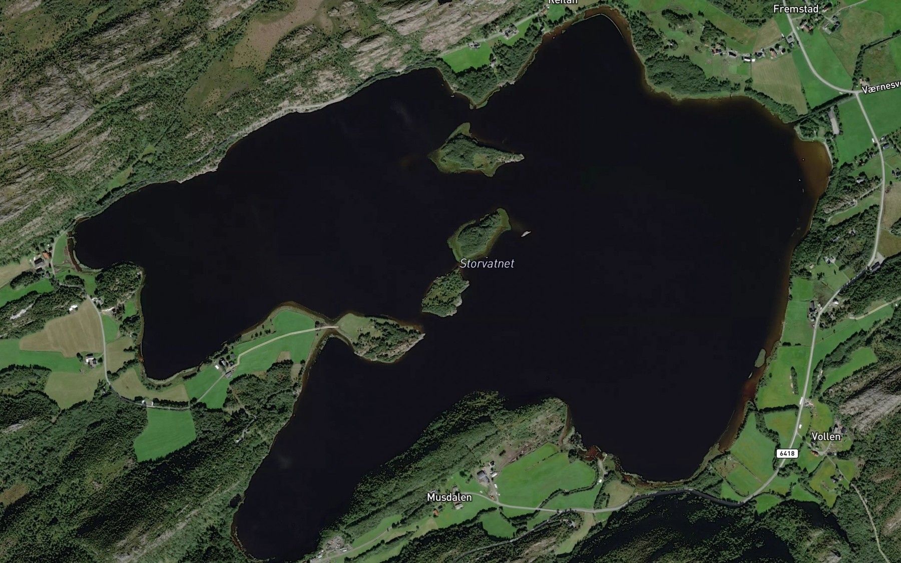 Satellite map of the Storvatnet