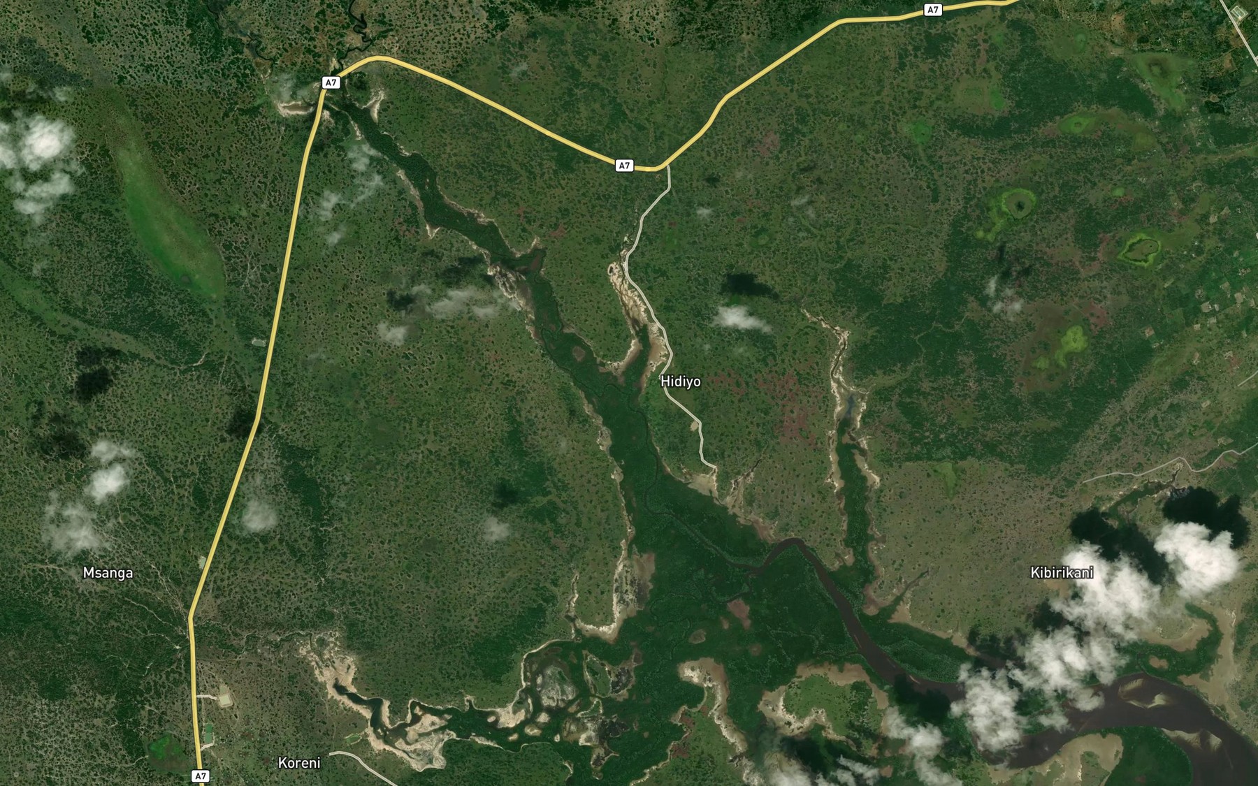 Satellite map of the Mkondo wa Nure