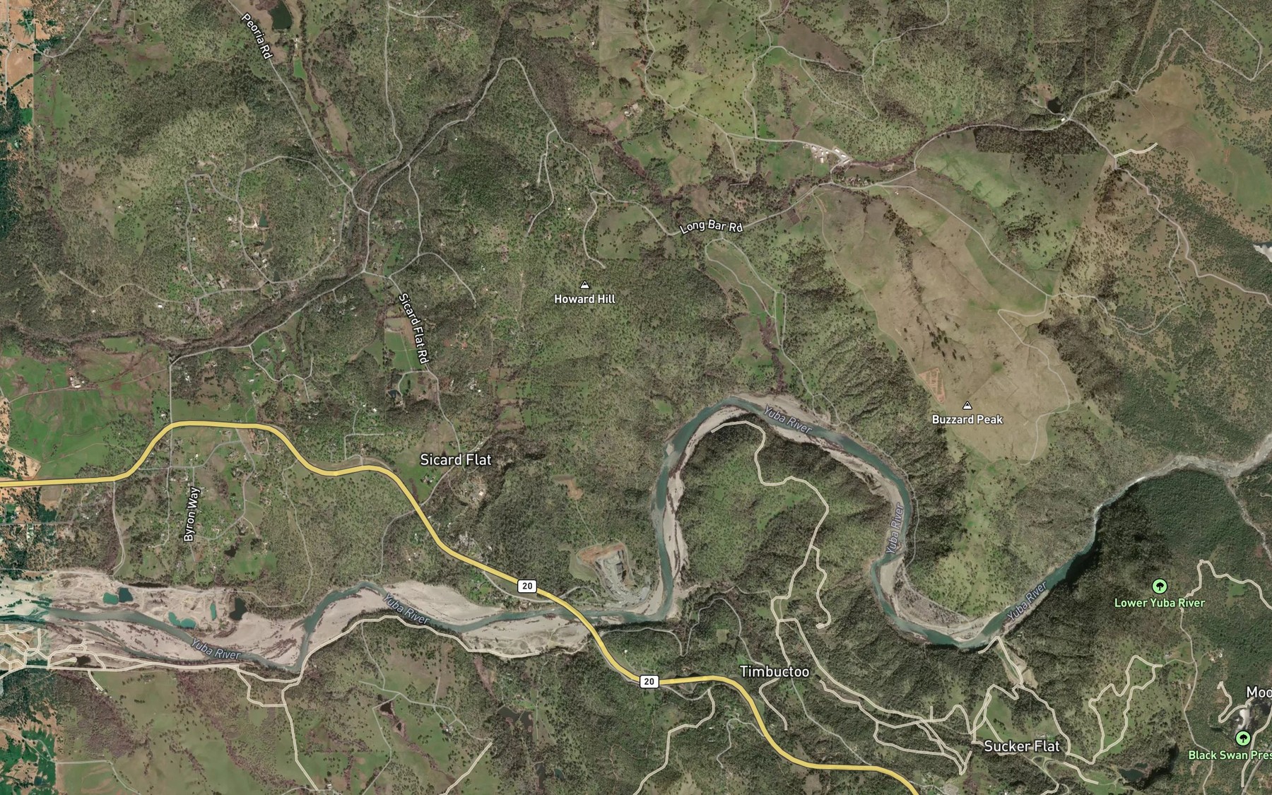 Satellite map of the Sicard Flat Ditch