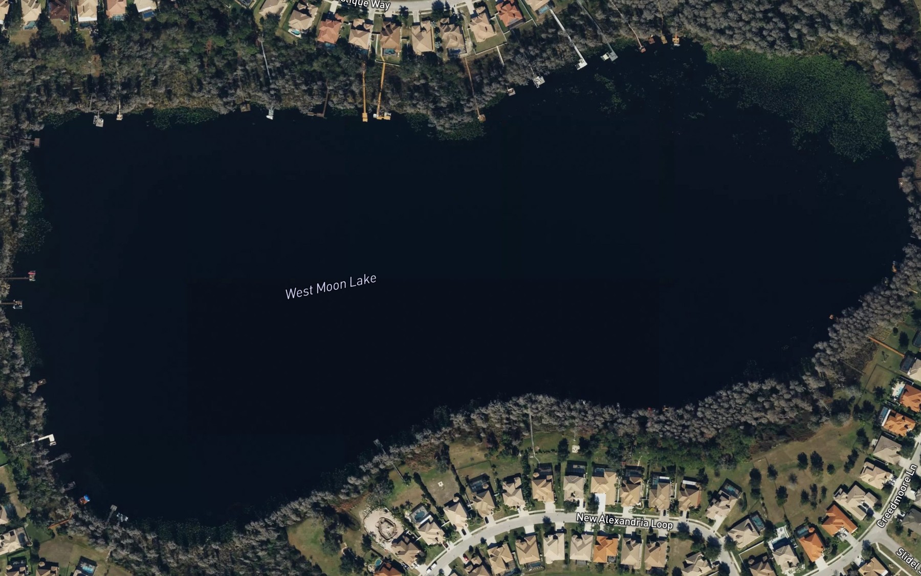 Satellite map of the West Moon Lake