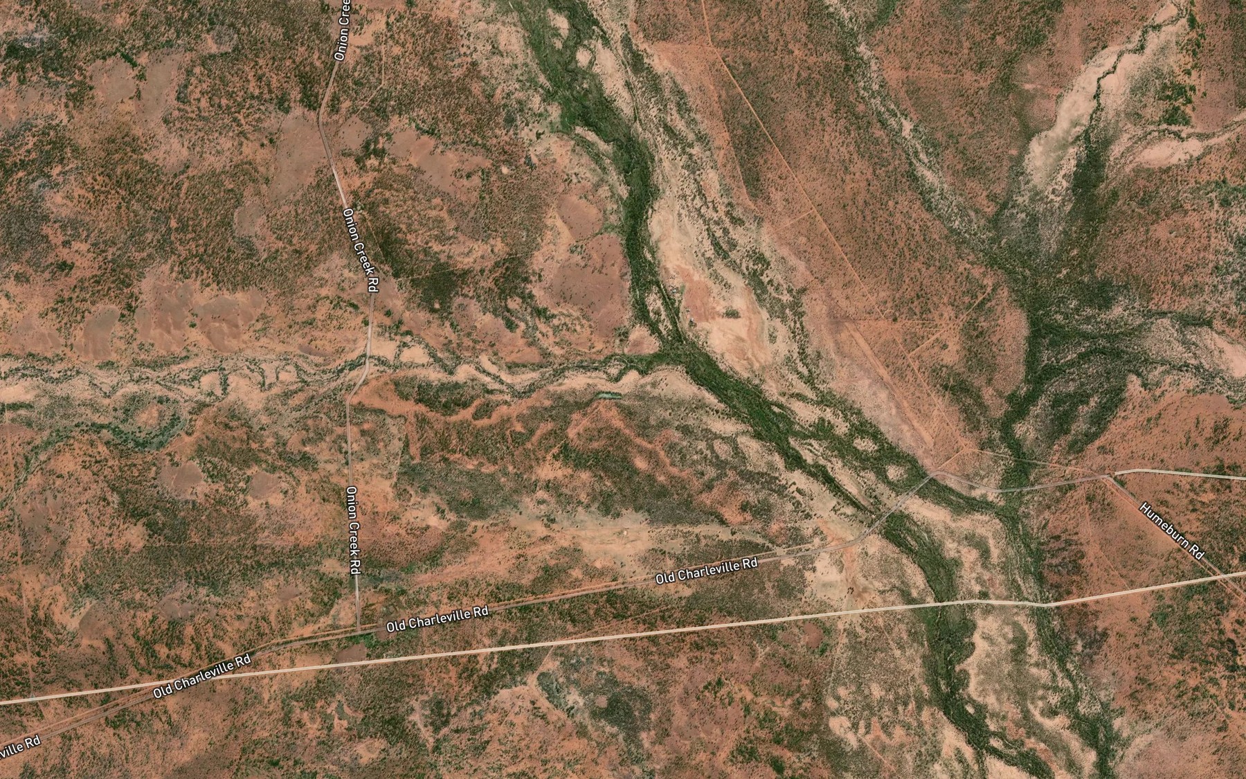 Satellite map of the Onion Creek