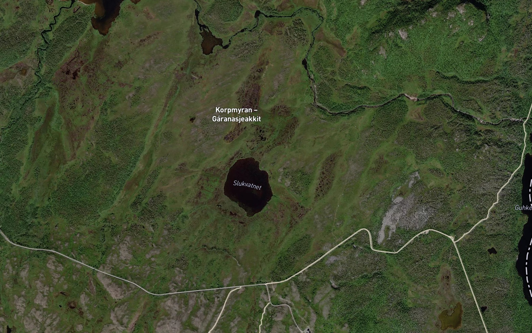 Satellite map of the Slukvatnet