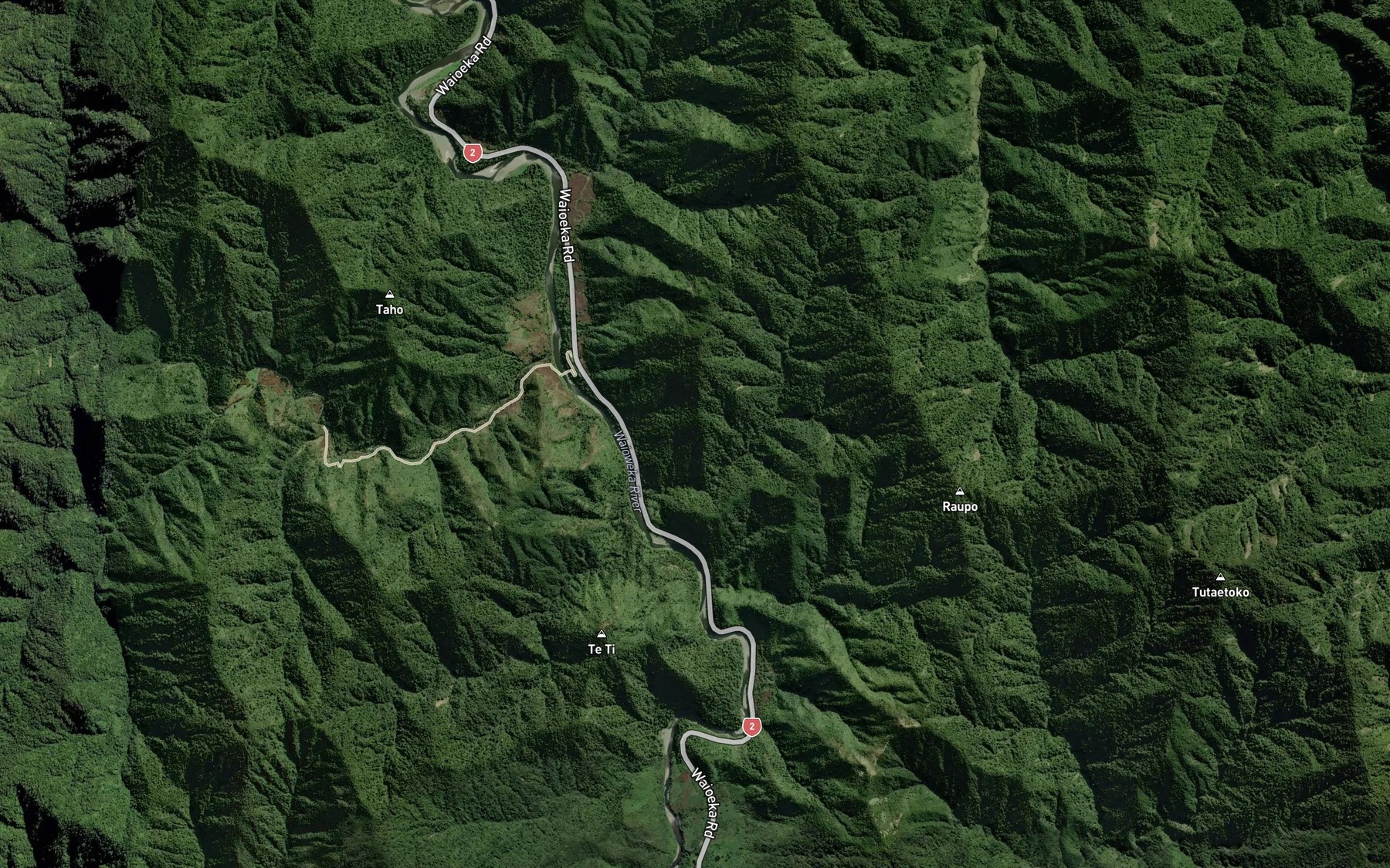 Satellite map of the Ohau Stream