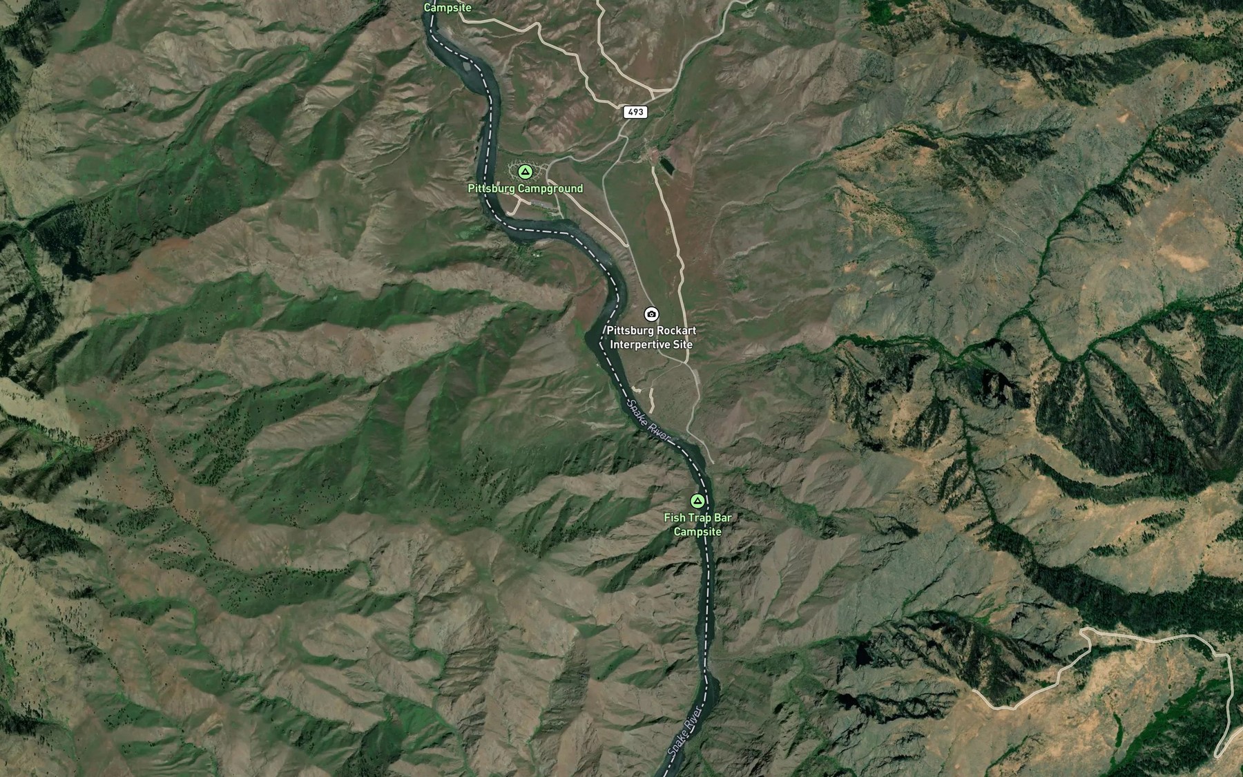 Satellite map of the Upper Pittsburg Rapids