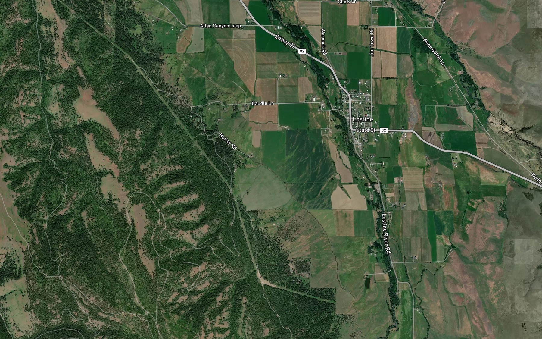 Satellite map of the Westside Ditch