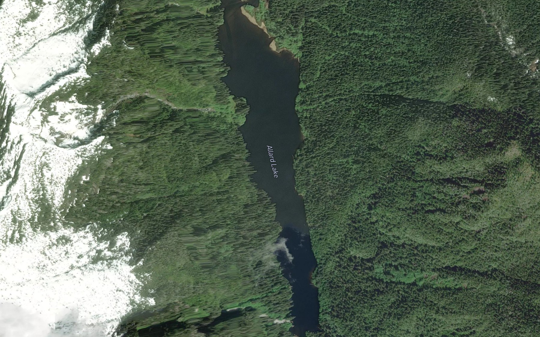 Satellite map of the Allard Lake