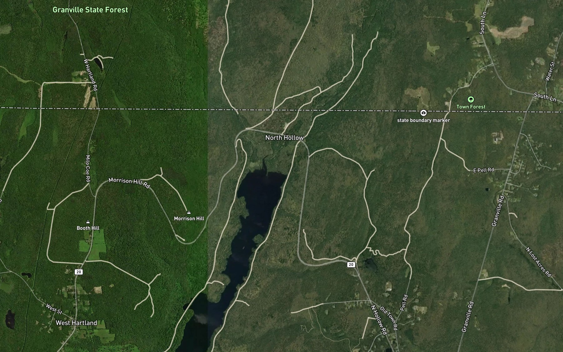 Satellite map of the Hurricane Brook