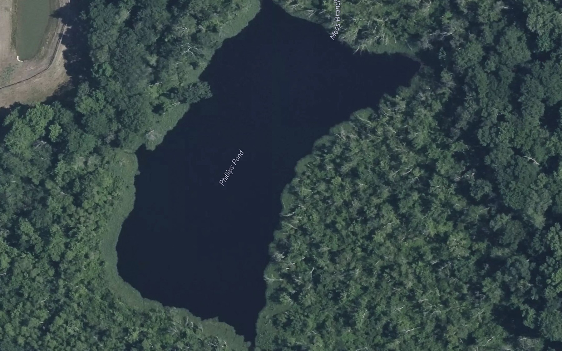 Satellite map of the Phillips Pond