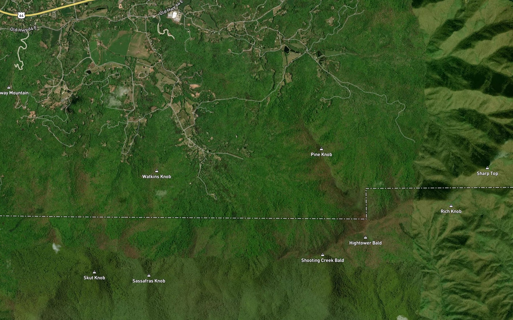 Satellite map of the Stillhouse Branch