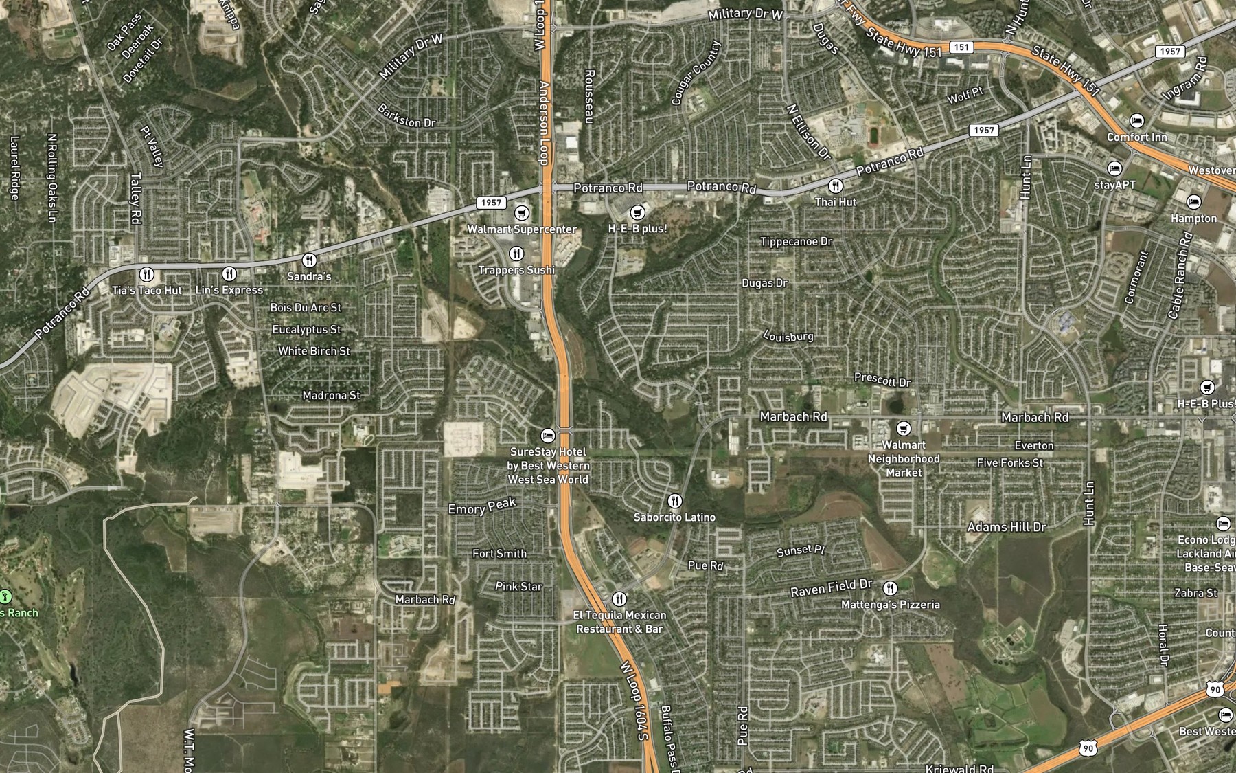 Satellite map of the Caracol Creek