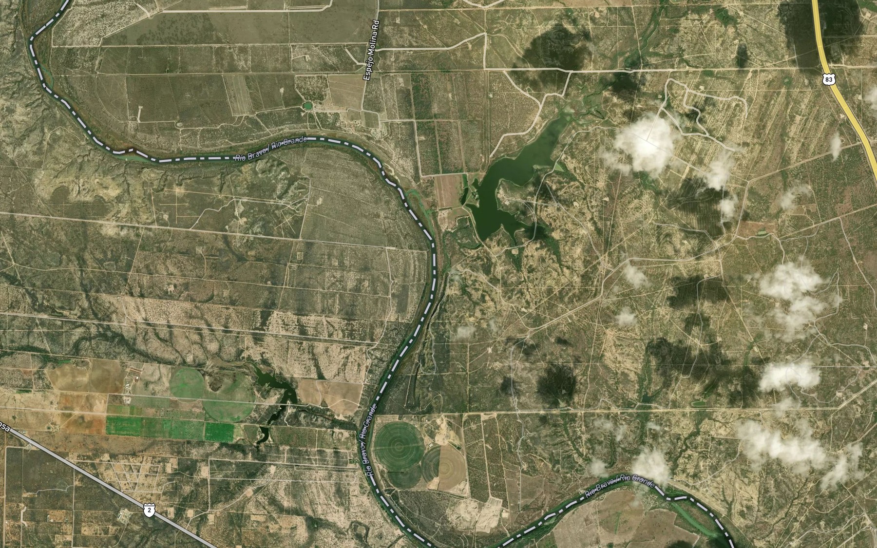 Satellite map of the Becerra Creek