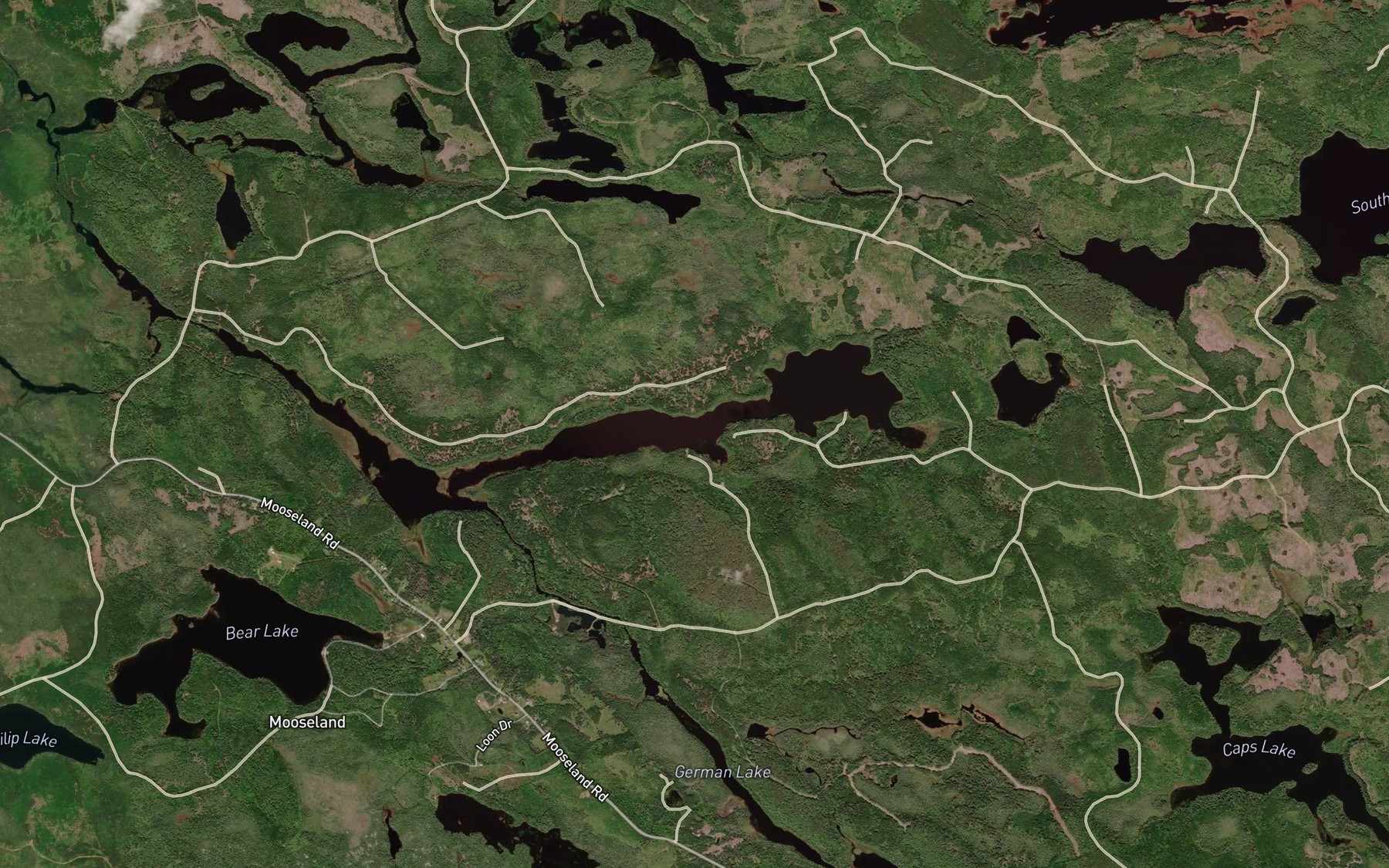 Satellite map of the Ferry Lake