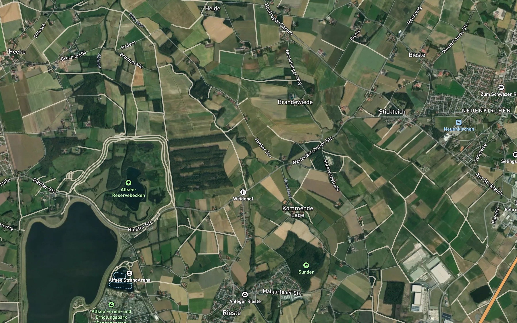 Satellite map of the Hohe Hase