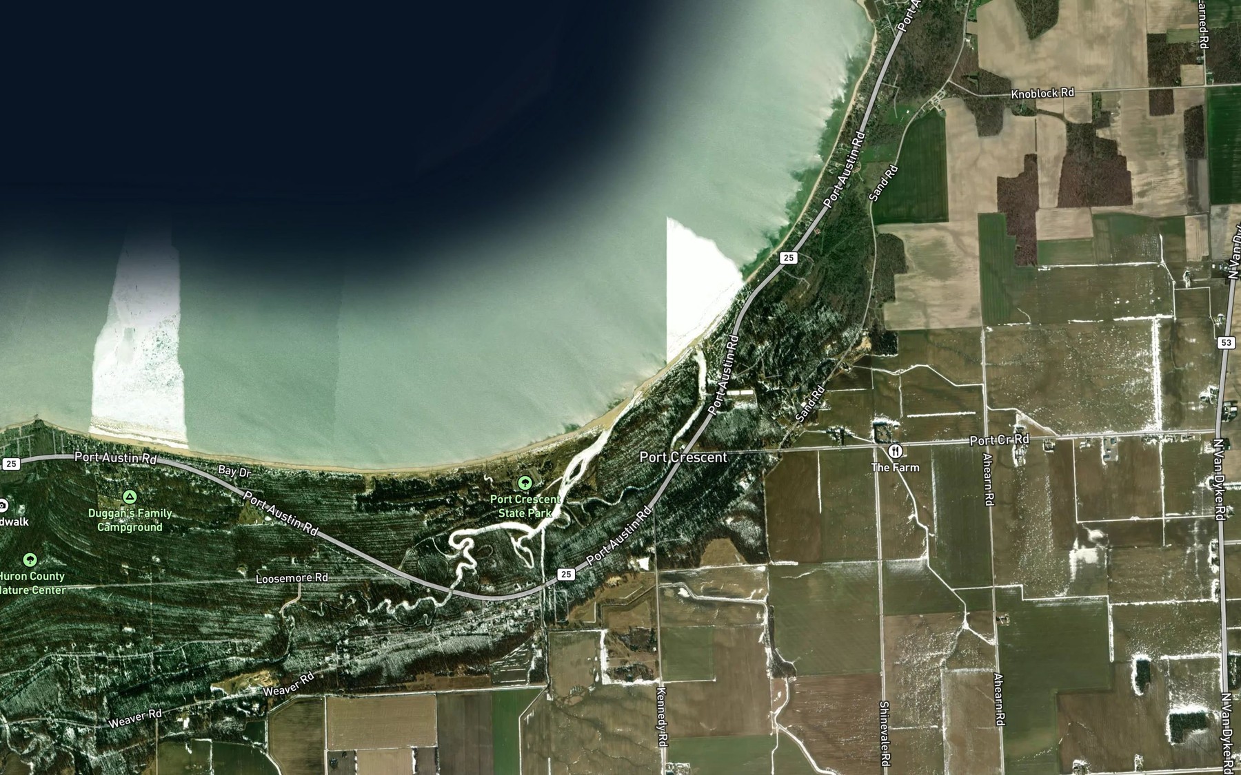 Satellite map of the Pinnebog River