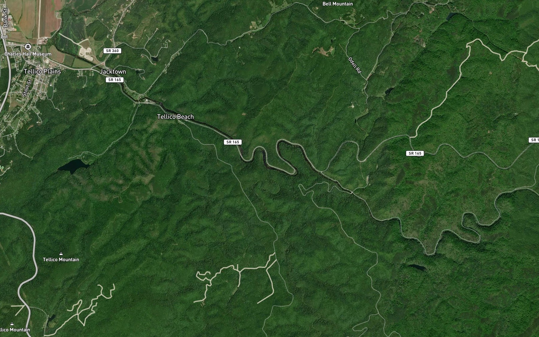 Satellite map of the Wildcat Creek