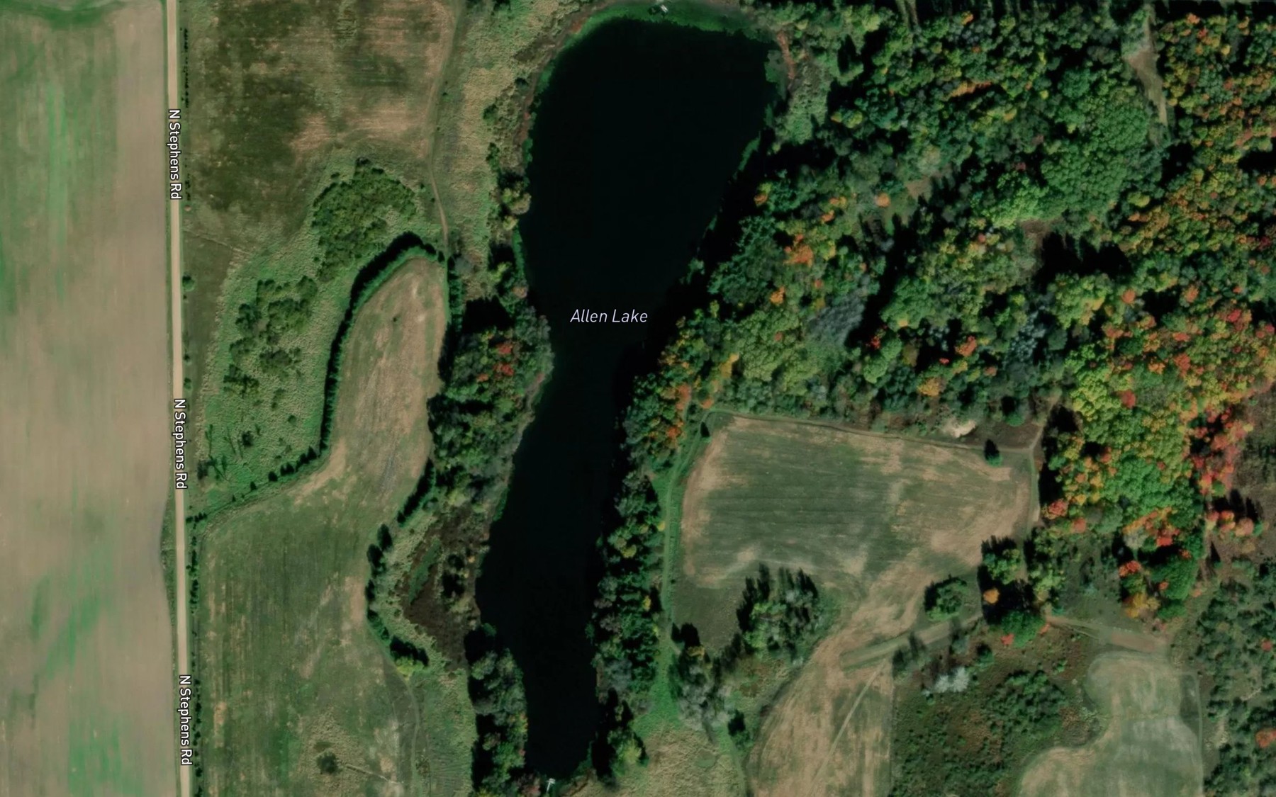 Satellite map of the Allen Lake
