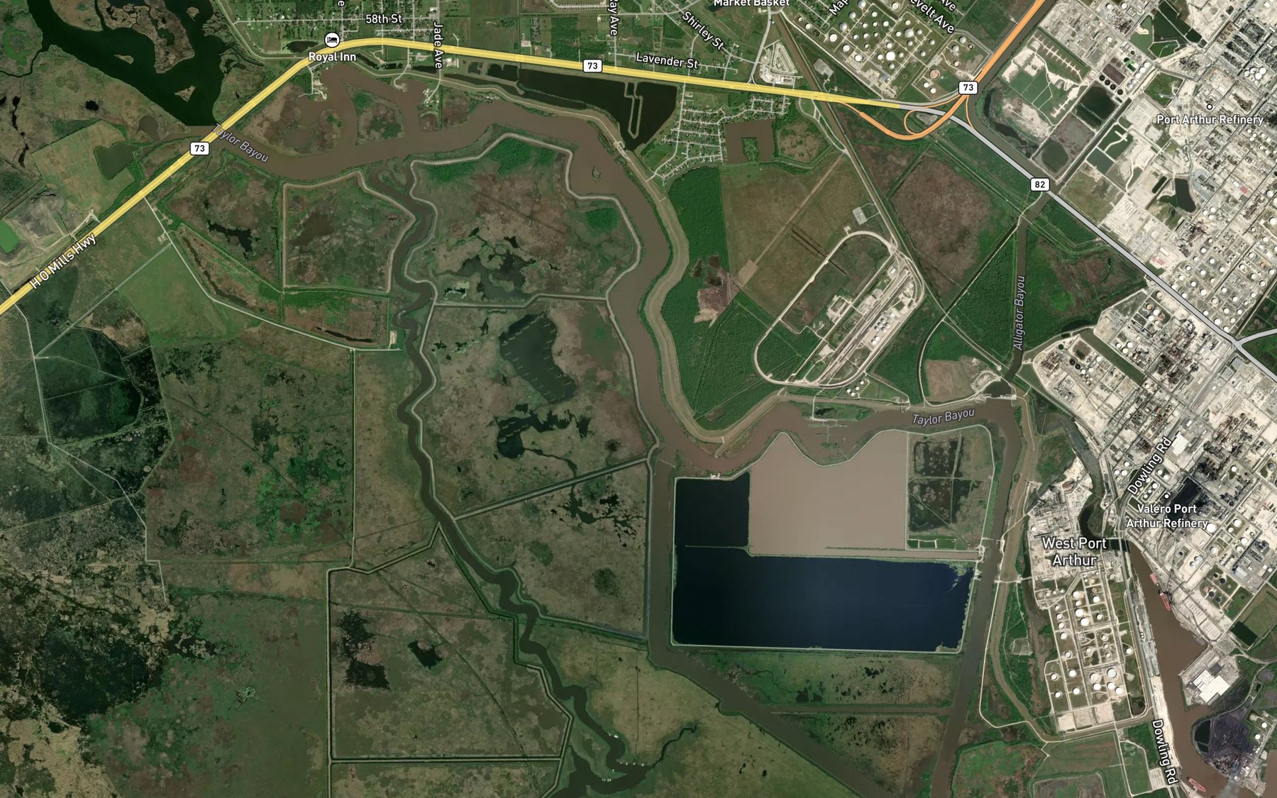 Satellite map of the Big Hill Reservoir