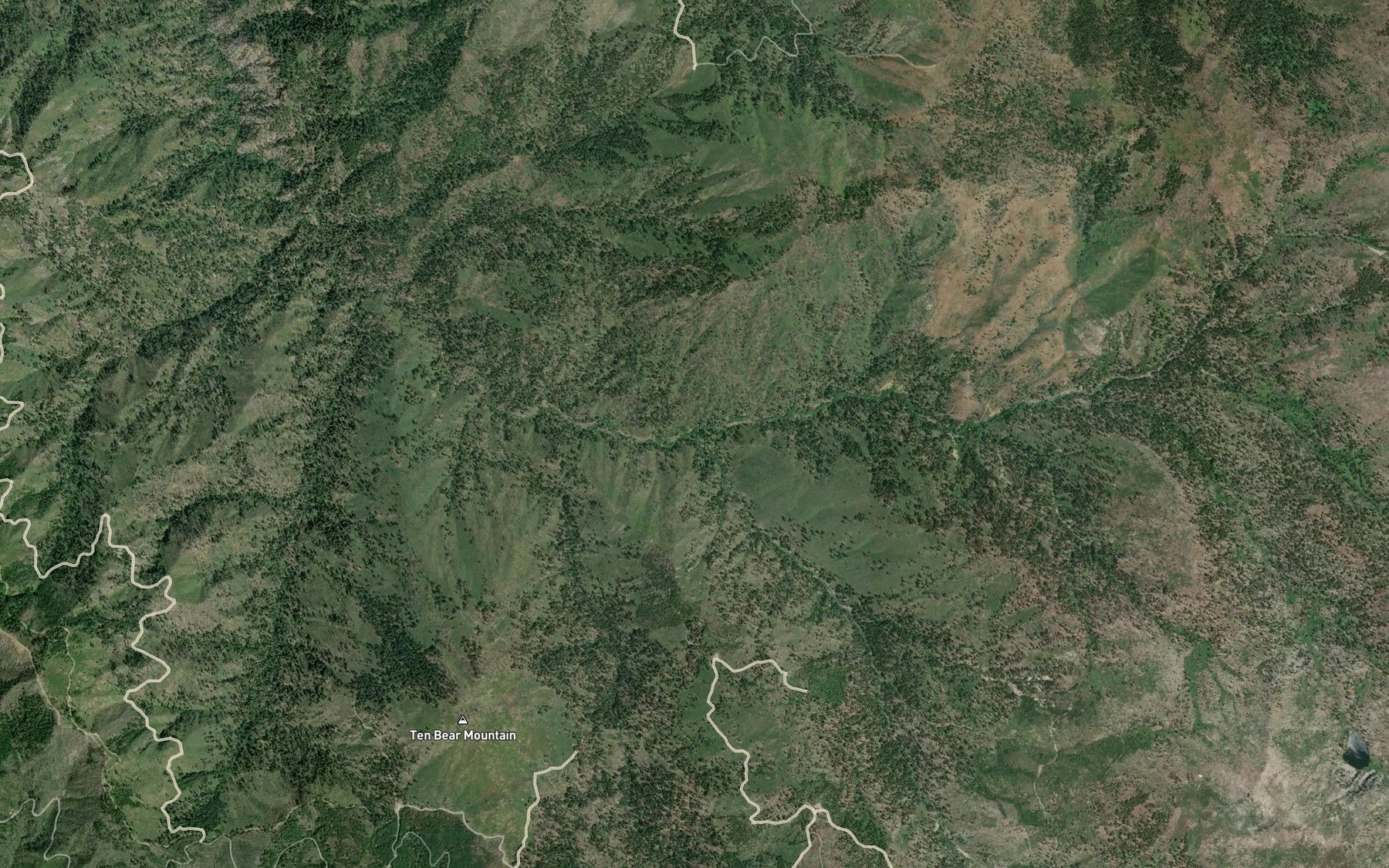 Satellite map of the McCash Fork