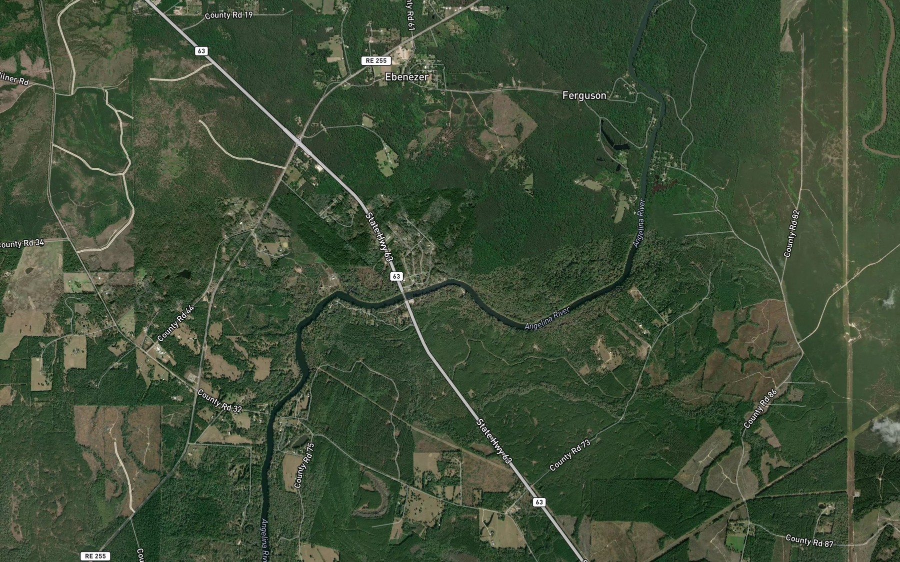 Satellite map of the Trout Creek