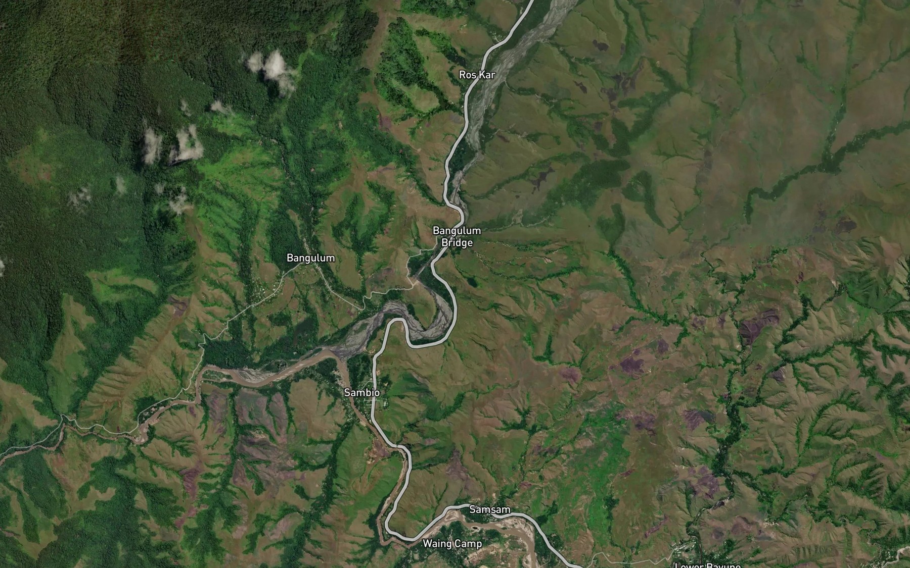 Satellite map of the Walux River