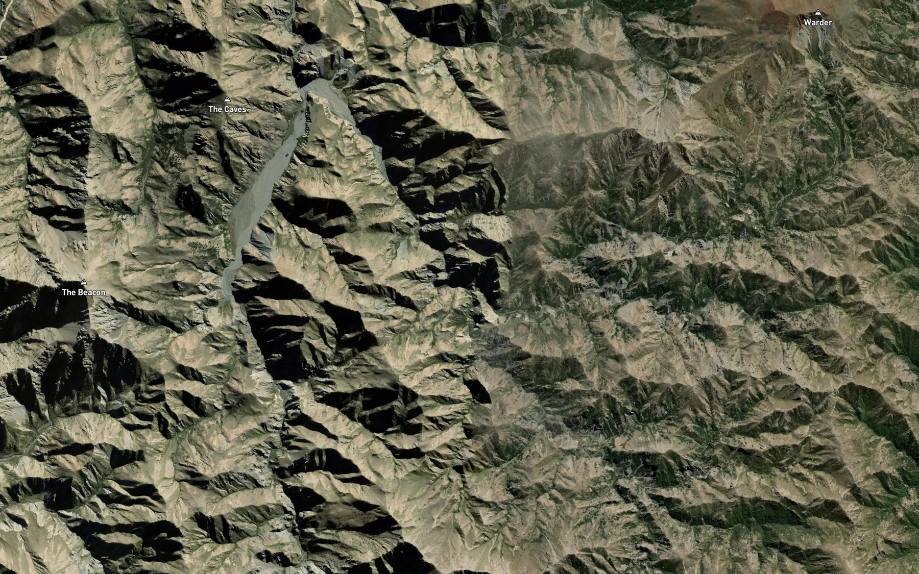 Satellite map of the Ward Stream