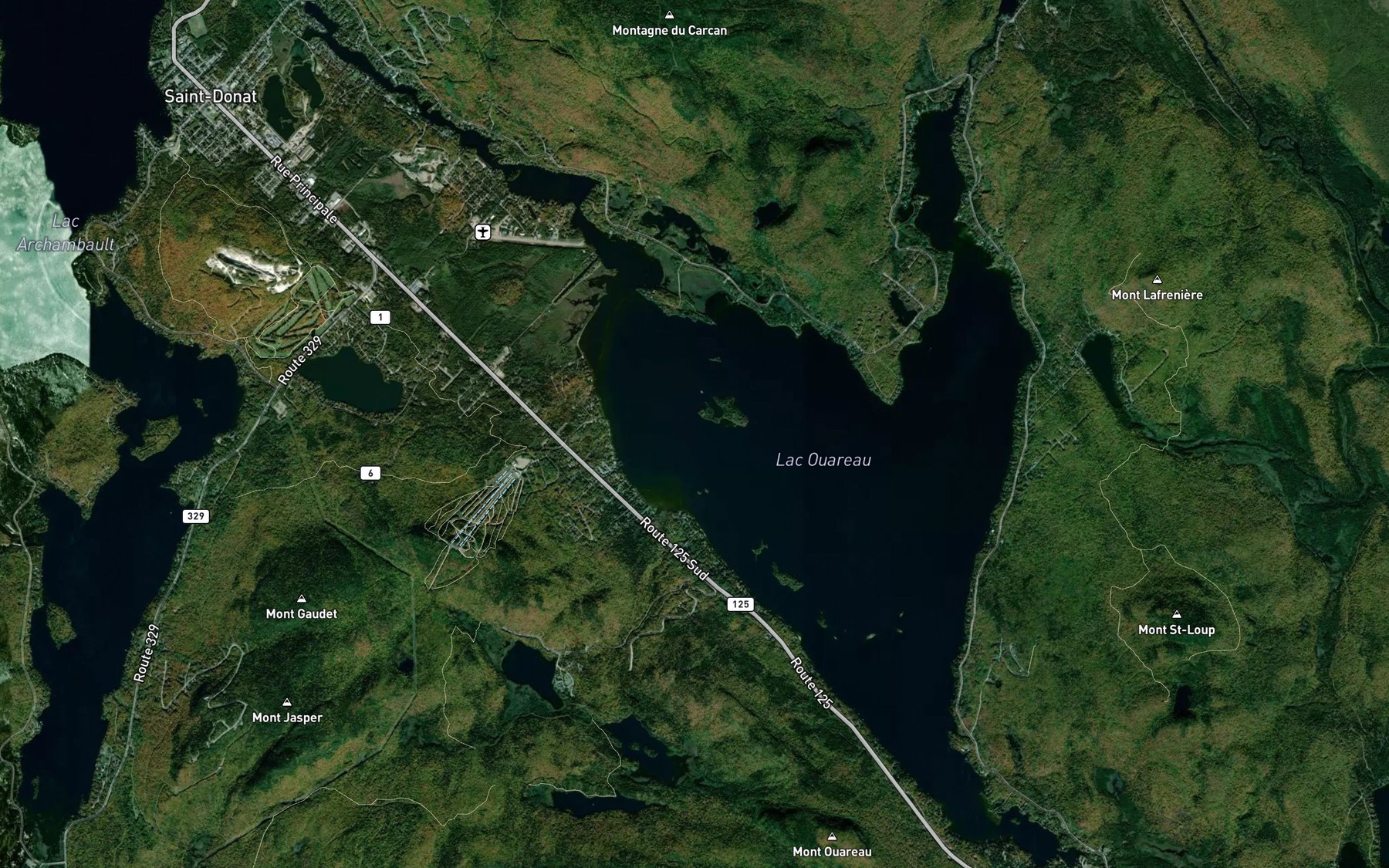 Satellite map of the Lac Ouareau