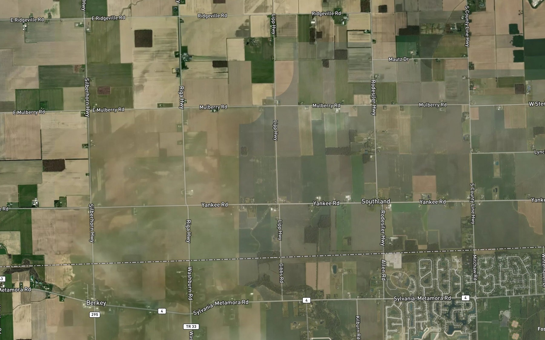 Satellite map of the Roberts Ditch