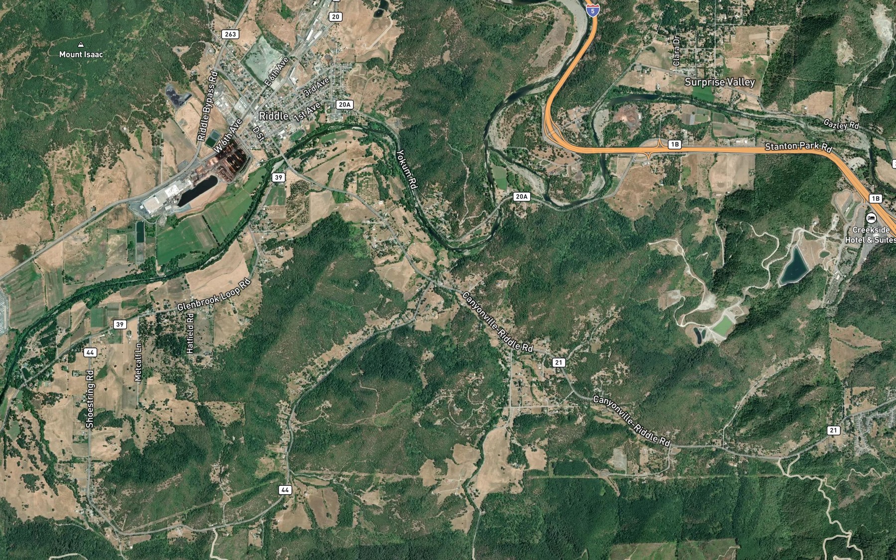 Satellite map of the Mitchell Creek