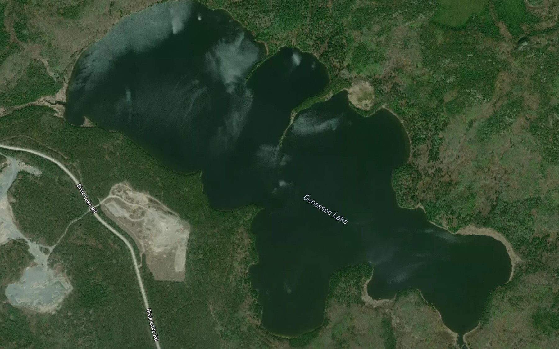Satellite map of the Genessee Lake