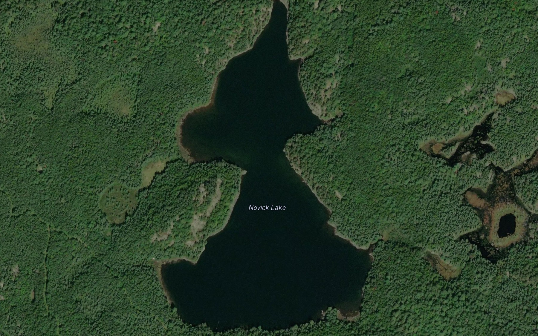 Satellite map of the Novick Lake