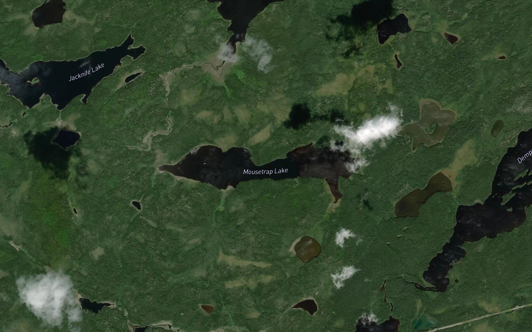 Satellite map of the Mousetrap Lake