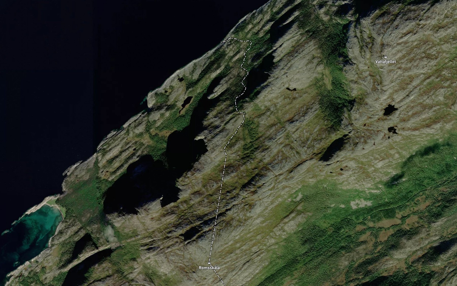 Satellite map of the Sordalselva