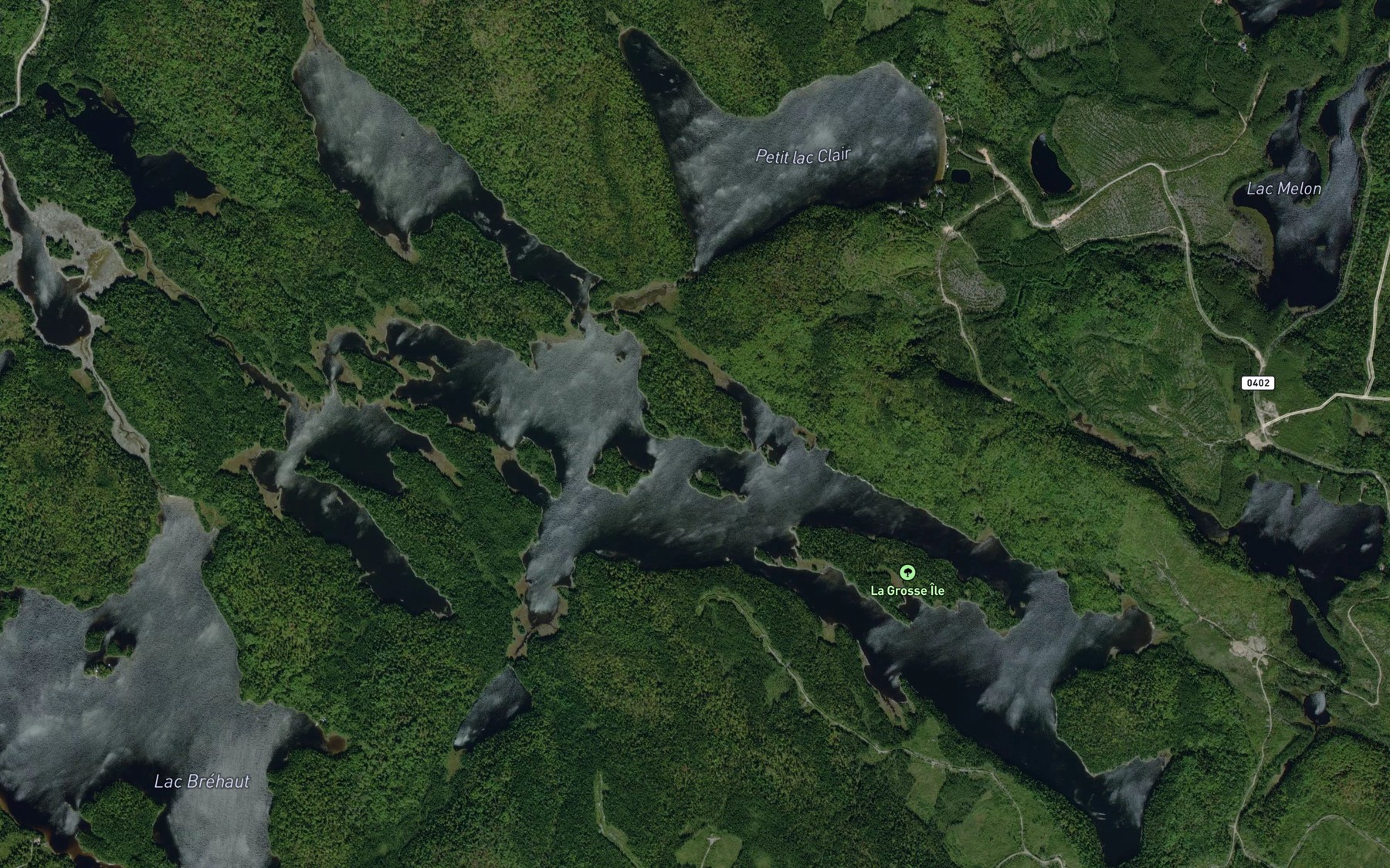 Satellite map of the Lac Roc-Causacouta