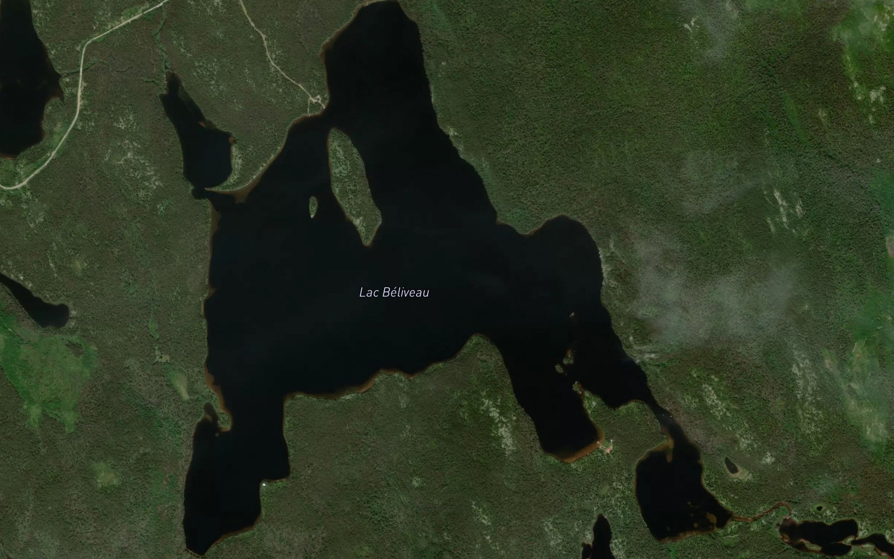 Satellite map of the Lac Beliveau