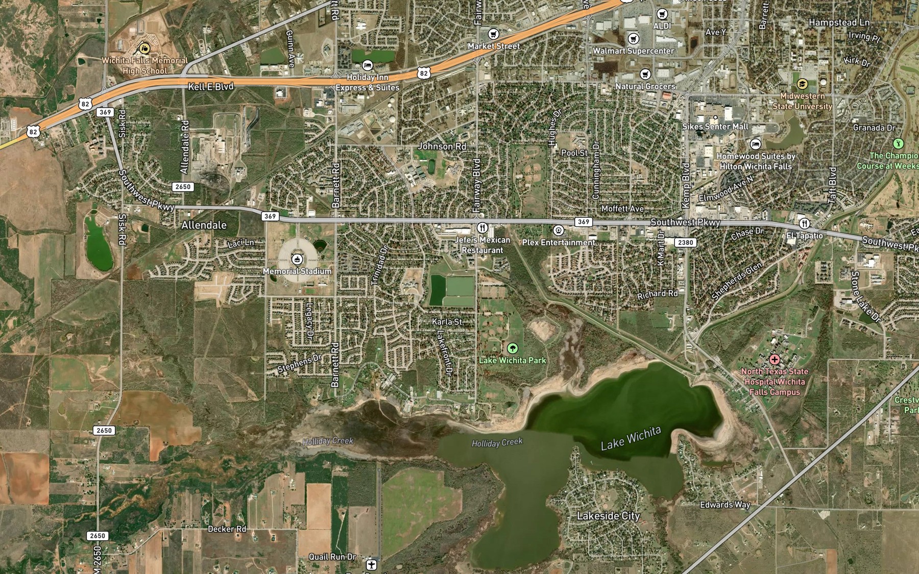Satellite map of the Secondary Reservoir