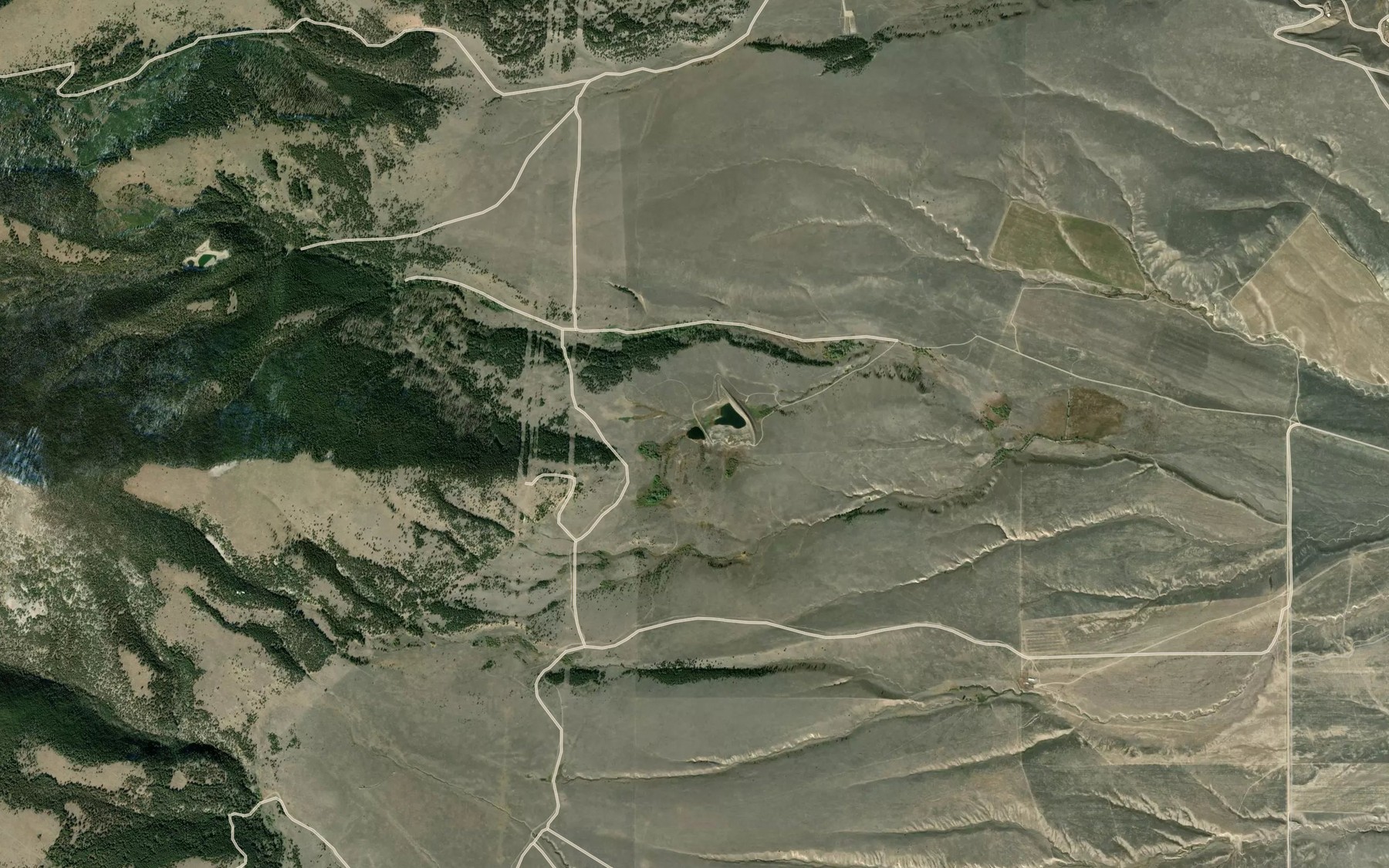 Satellite map of the Powell Reservoirs
