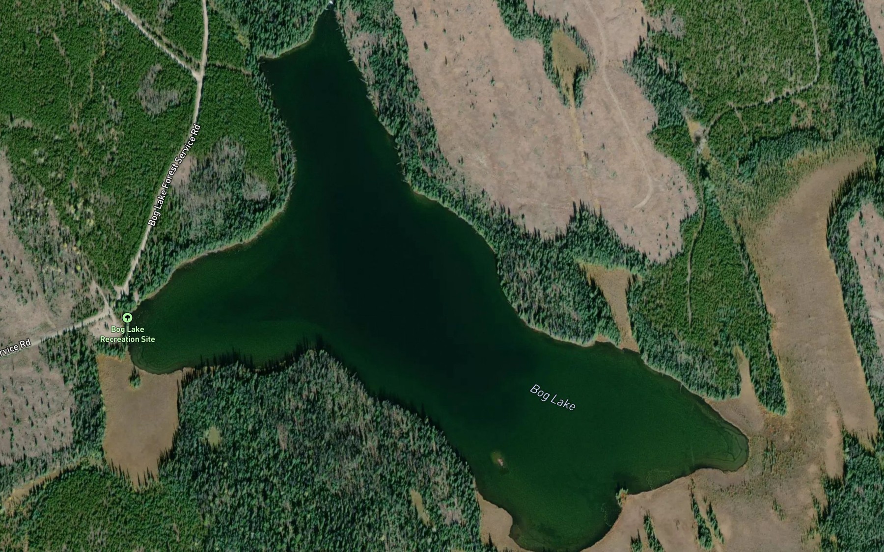 Satellite map of the Bog Lake