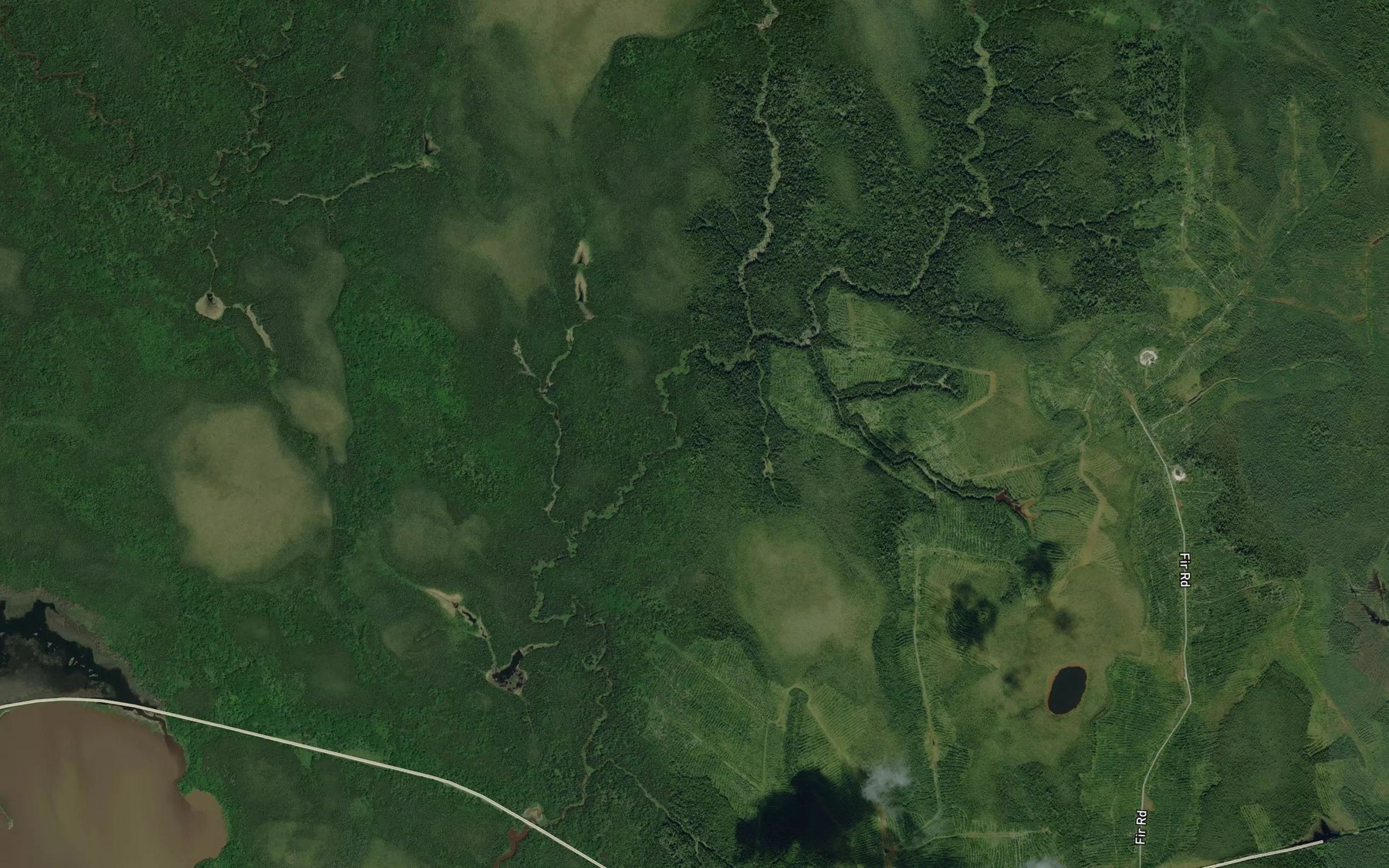 Satellite map of the Little Kaminisinakwa River