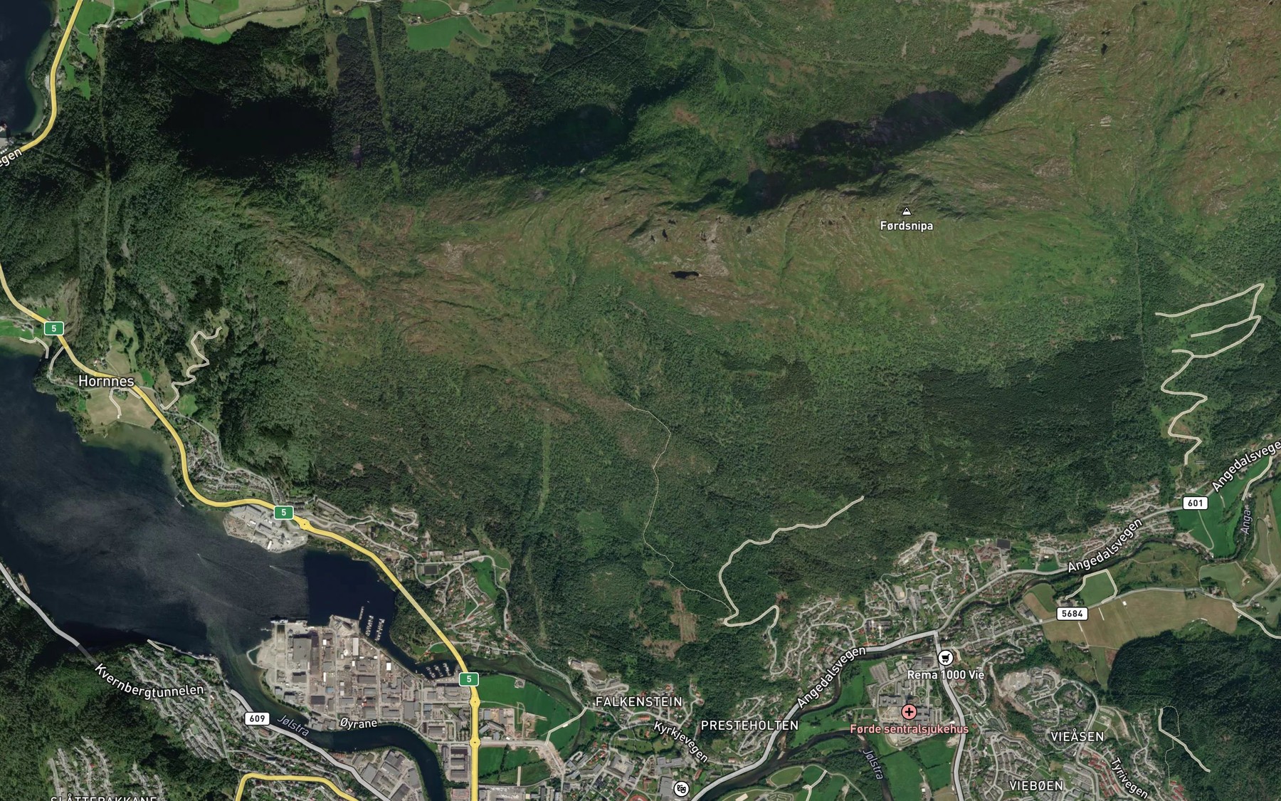 Satellite map of the Ovre Tverrgrova