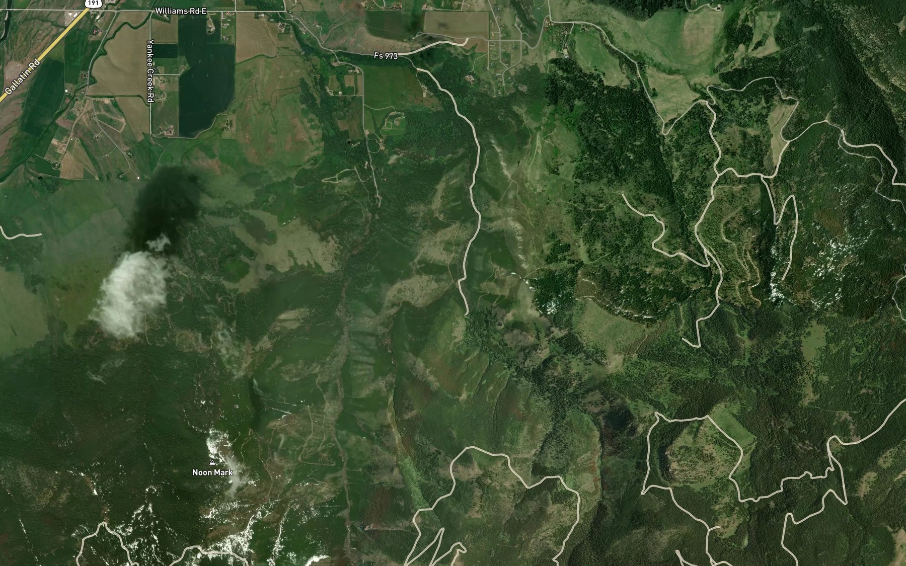 Satellite map of the Ralph Creek