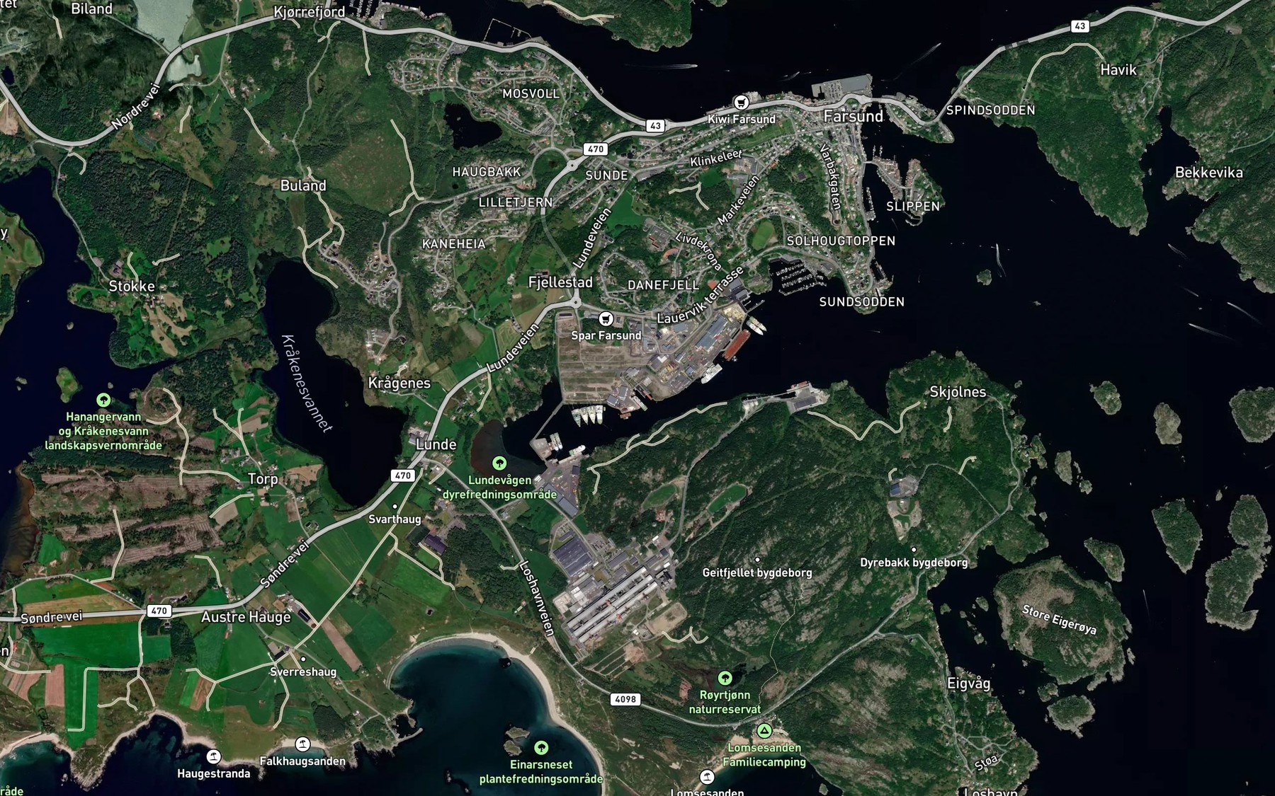 Satellite map of the Sauoddbukta