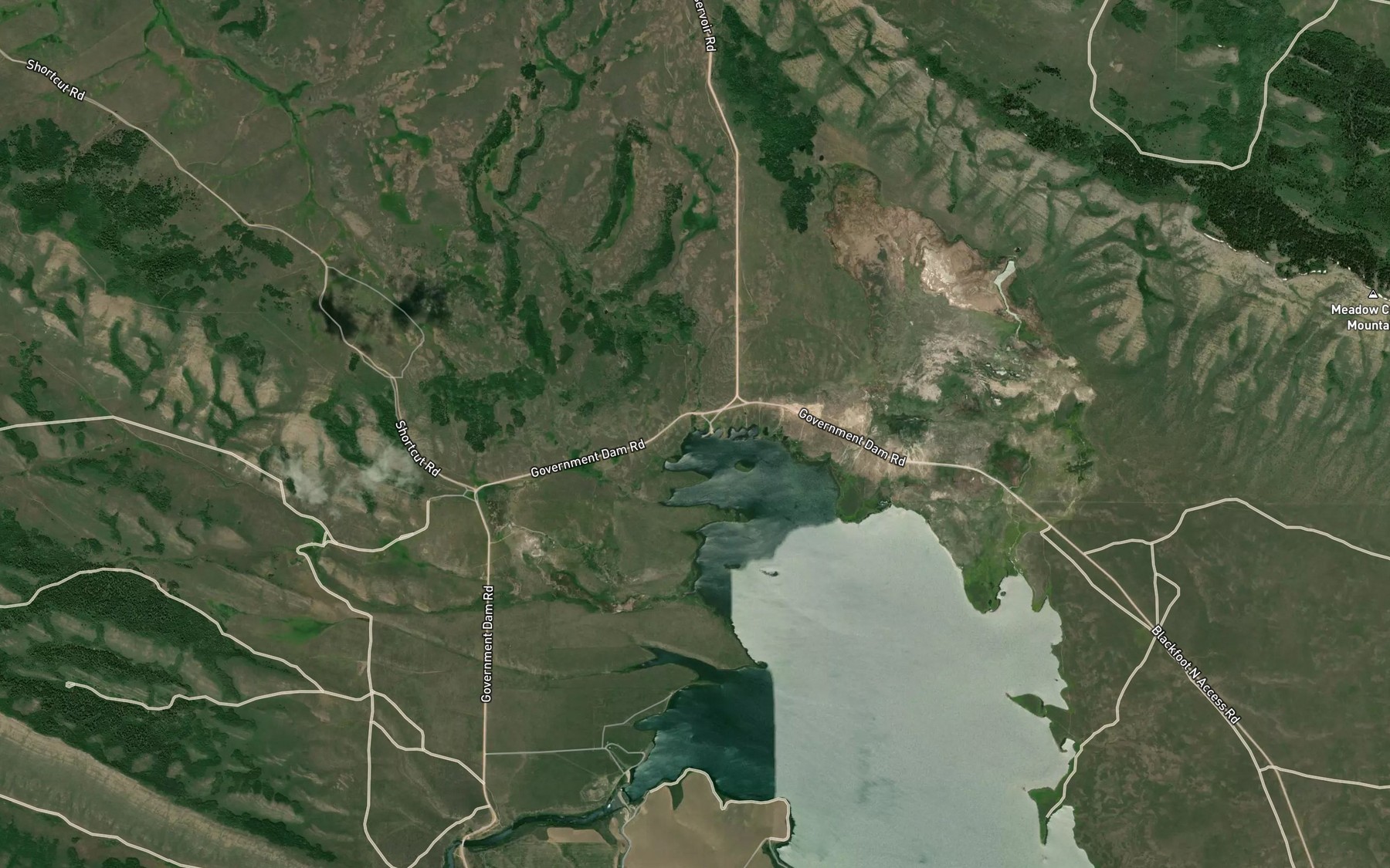 Satellite map of the Wilson Creek