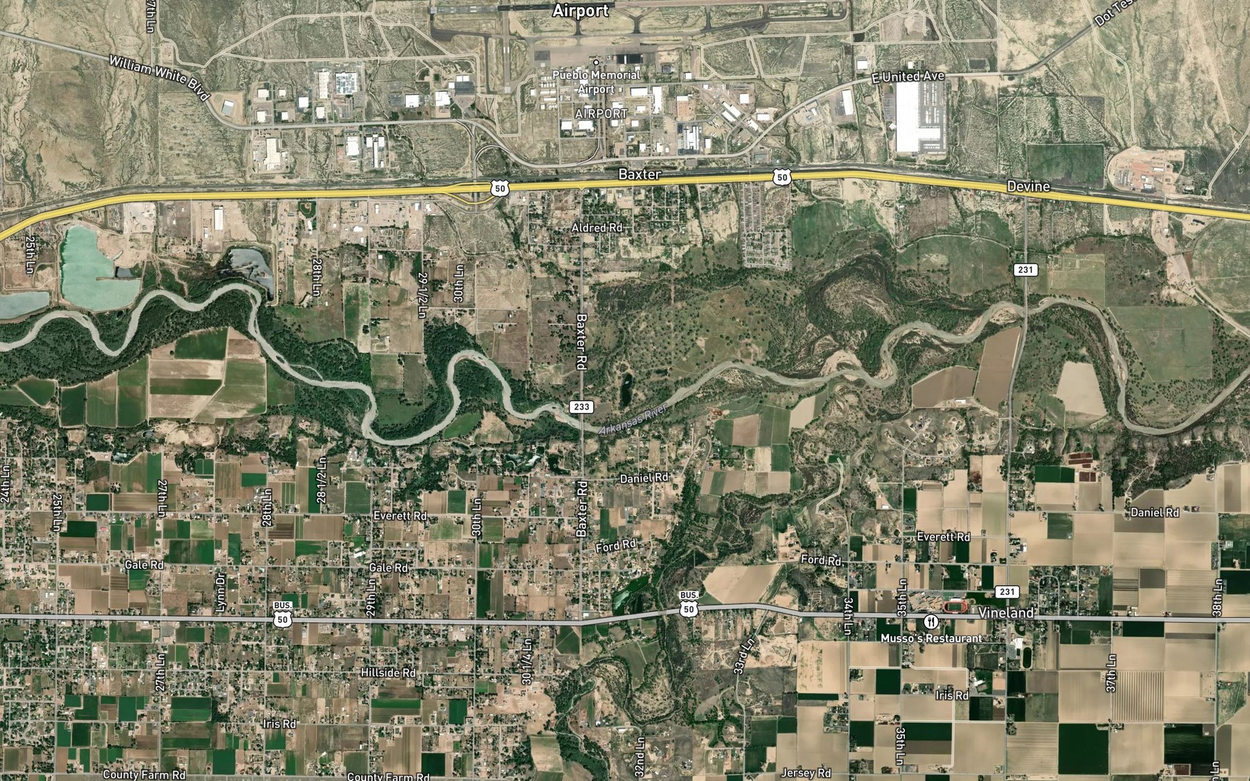 Satellite map of the Thunderbird Lake
