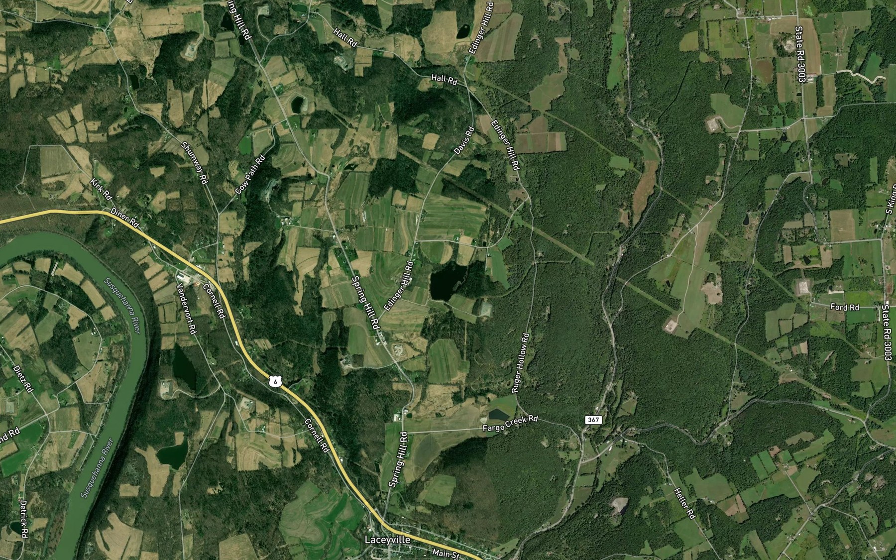 Satellite map of the McCloe Pond