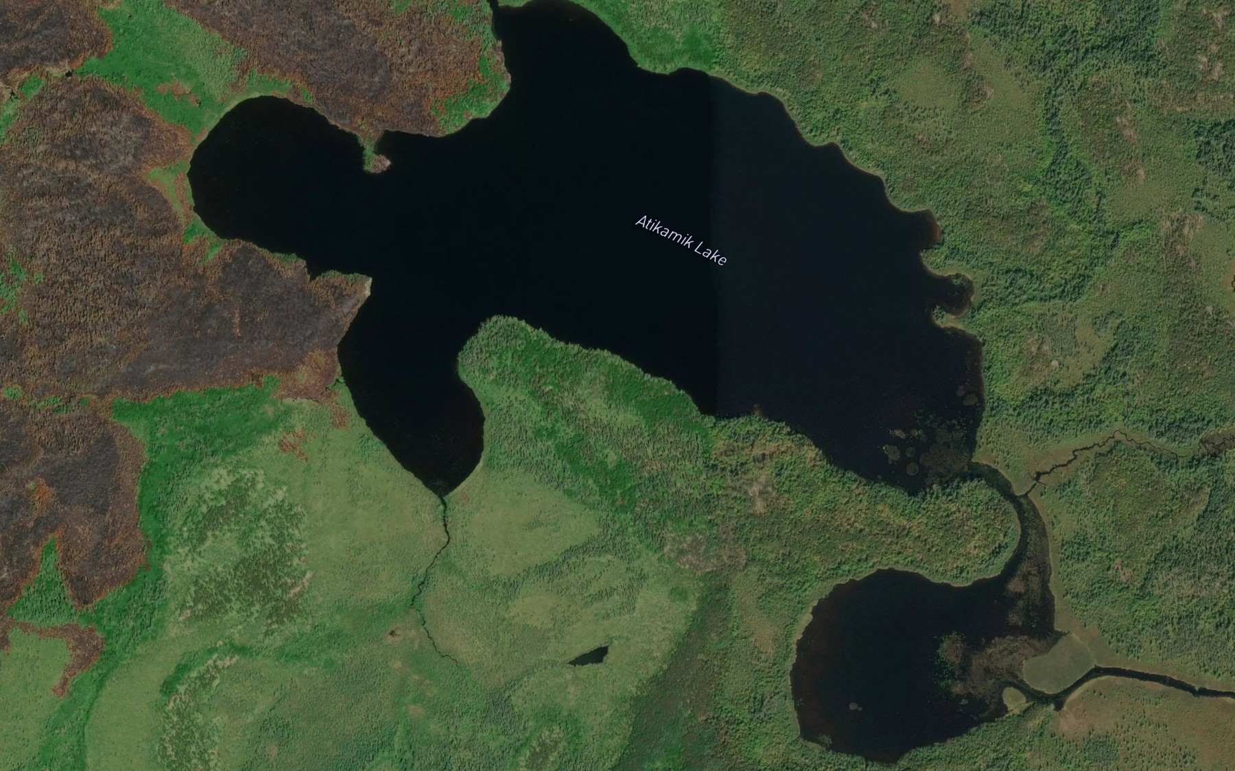 Satellite map of the Atikamik Lake